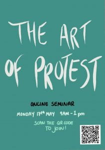 Webinar poster - The Art of Protest